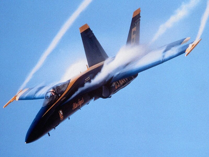 Blue Angels Jet — Dynamic, Photograph, Smoke, Sky