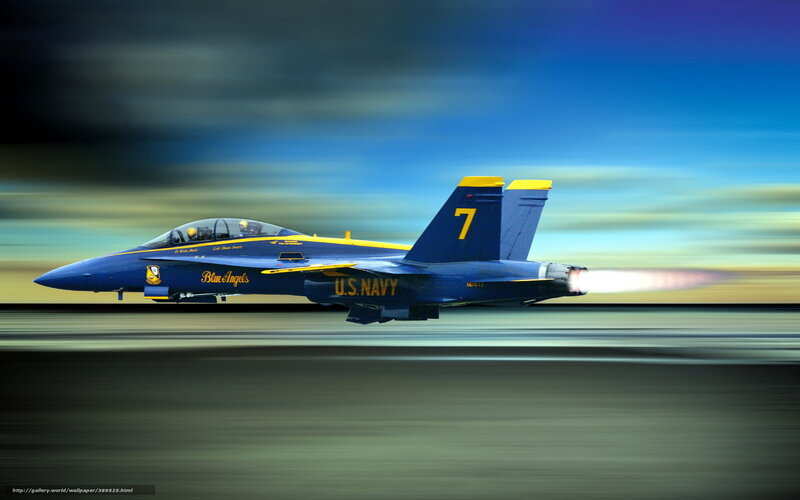 Blue Angels Jet — Dynamic, Sunset, Photograph, Afterburner