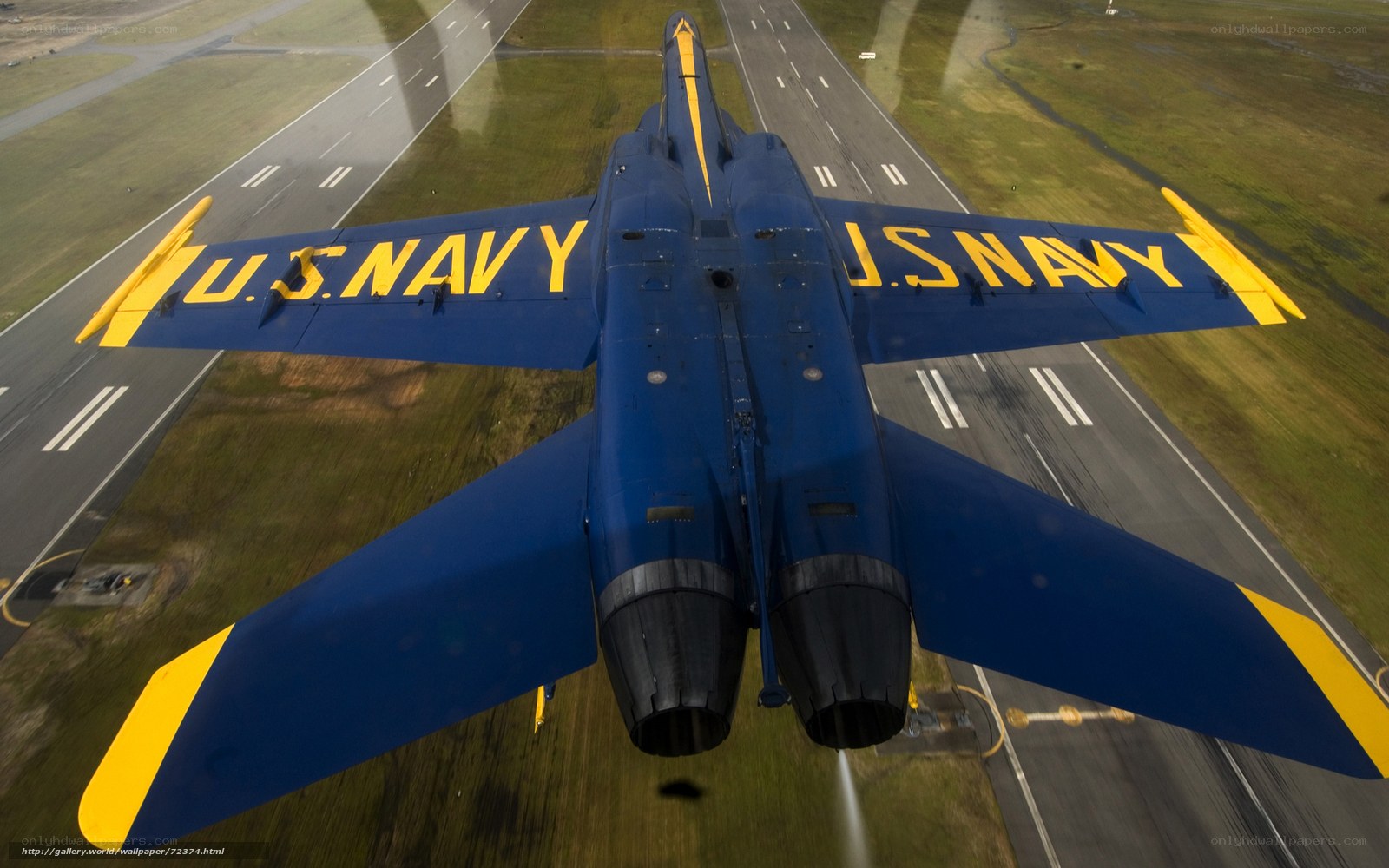 Blue Angels jet from above