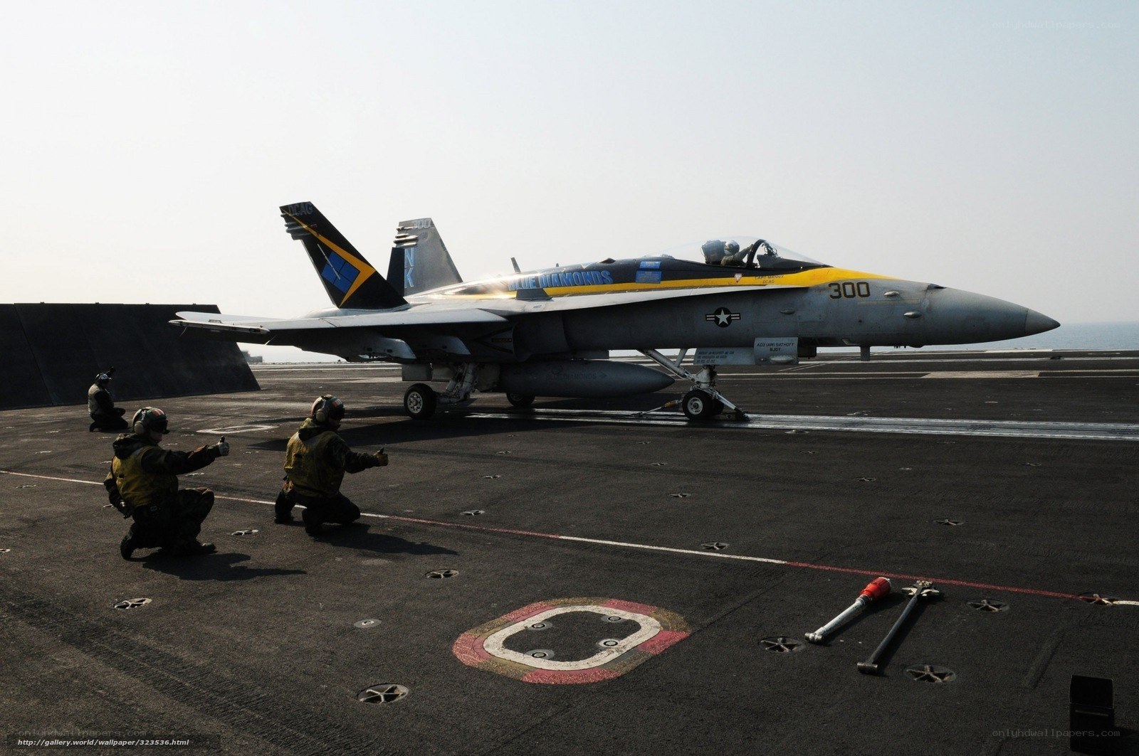 Blue Angels jet on aircraft carrier