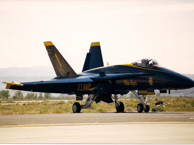 Blue Angels Jet on Runway — Calm