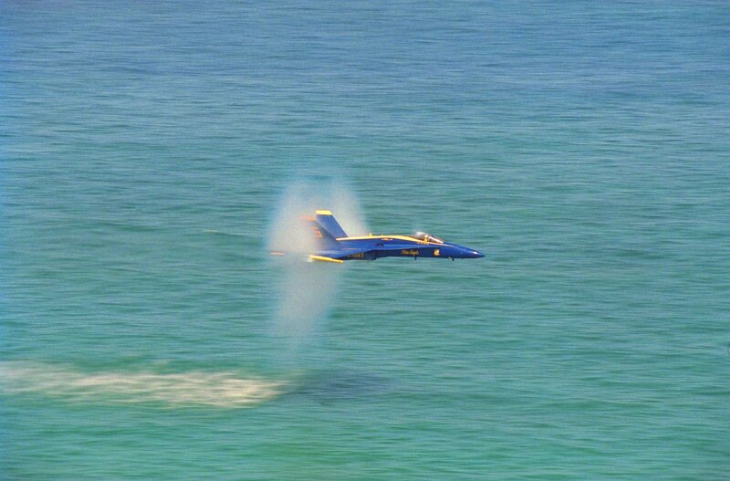 Blue Angels jet over water