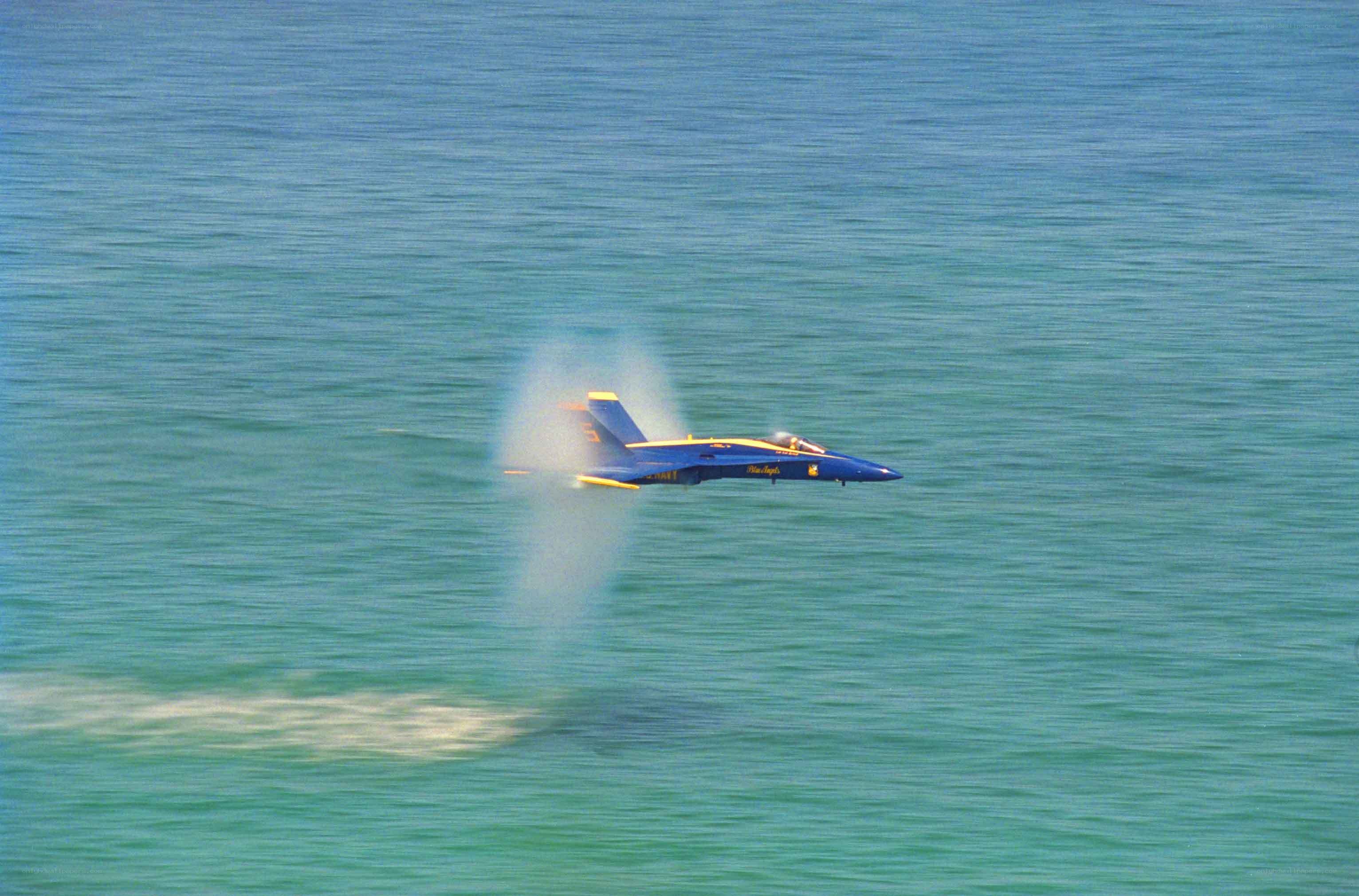 Blue Angels jet over water