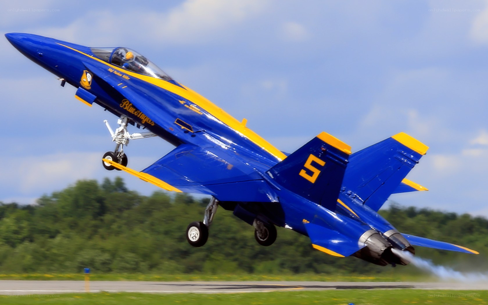 Blue Angels jet taking off