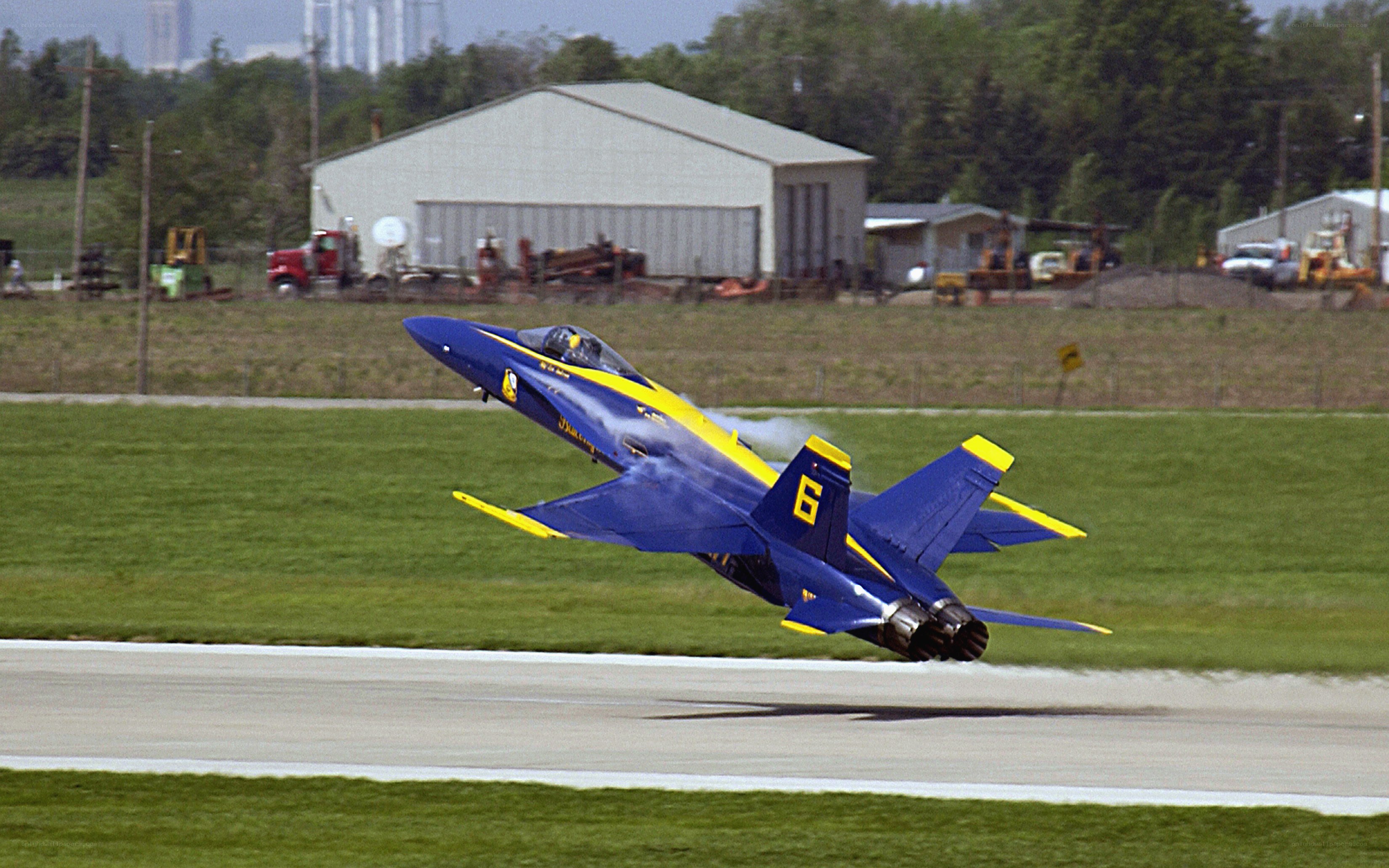 Blue Angels jet taking off