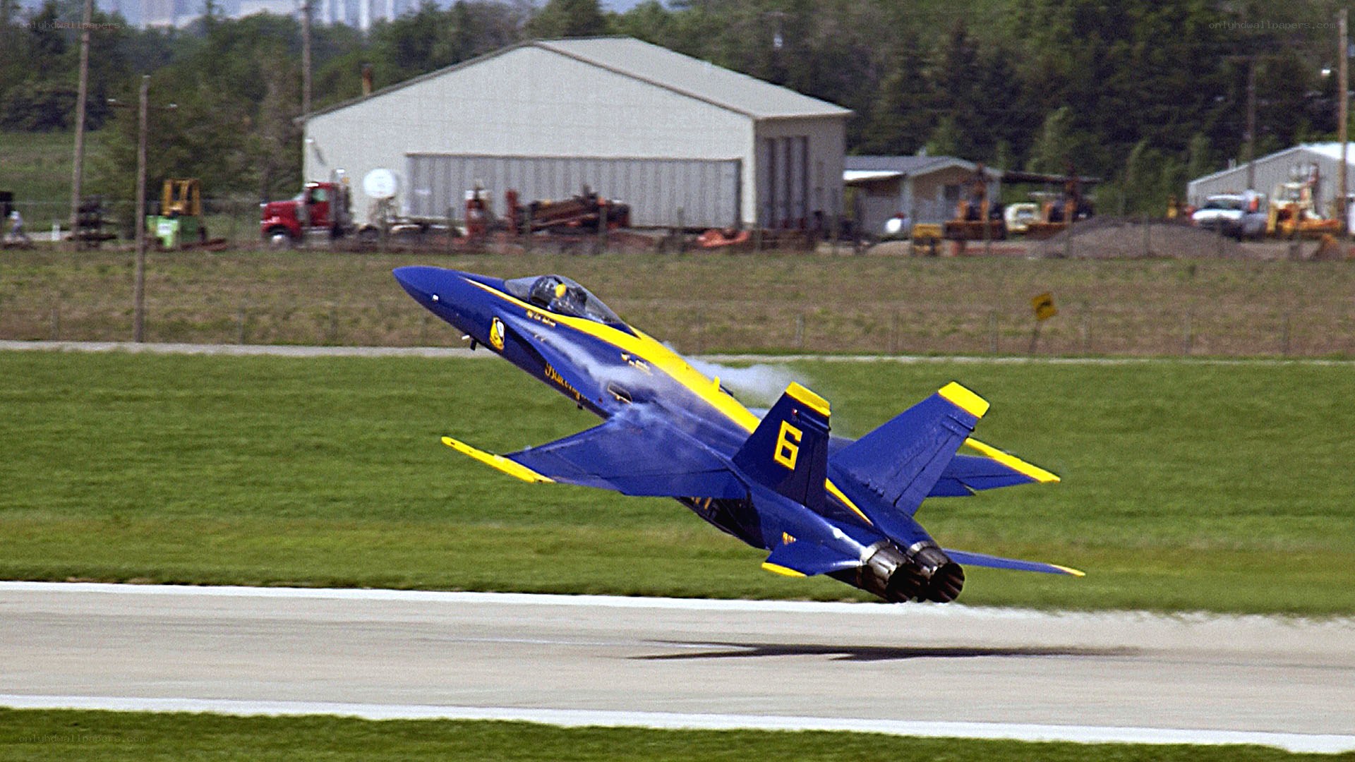 Blue Angels jet taking off