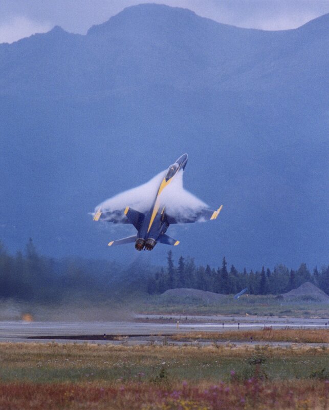 Blue Angels jet taking off