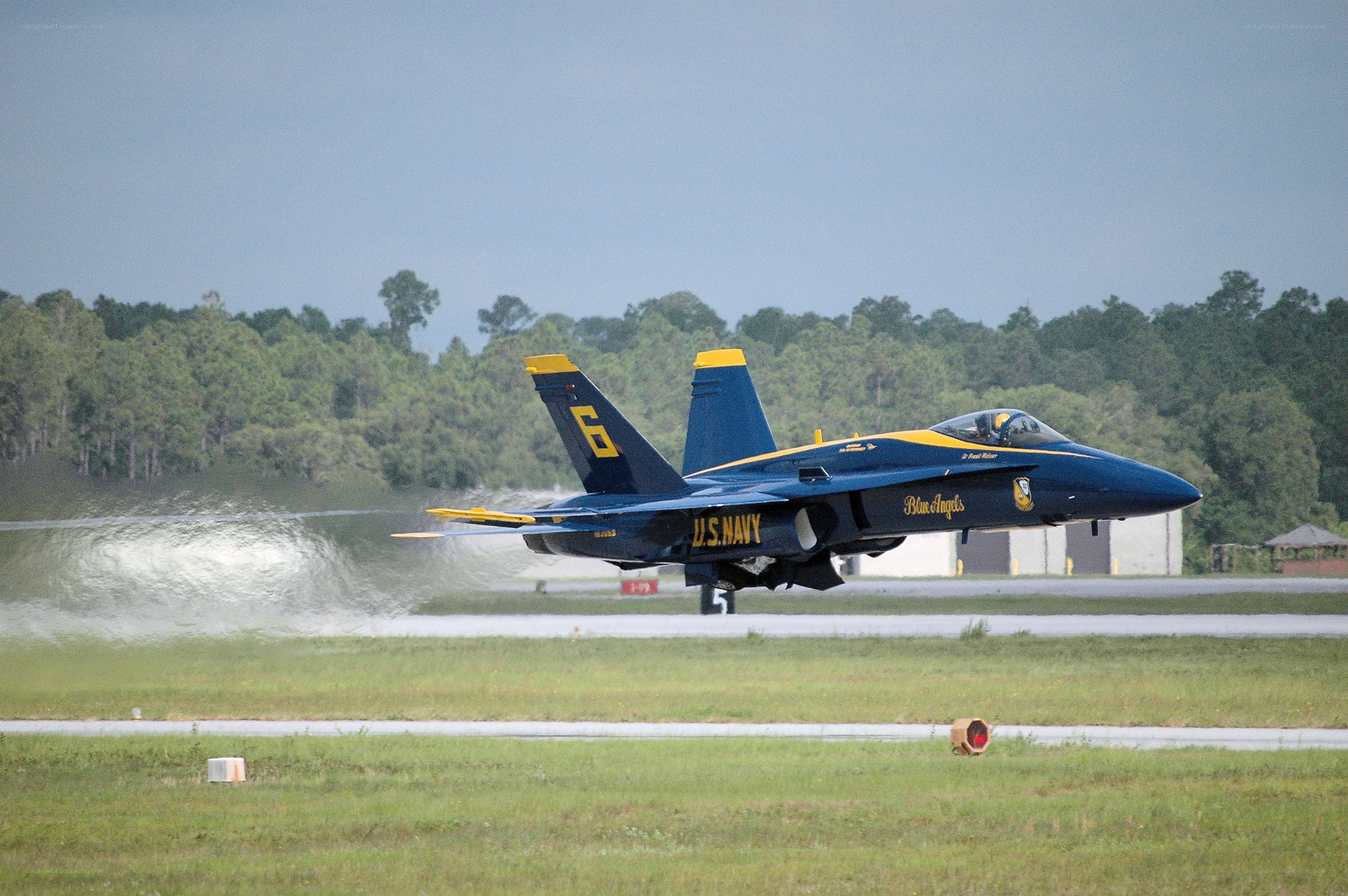 Blue Angels jet taking off