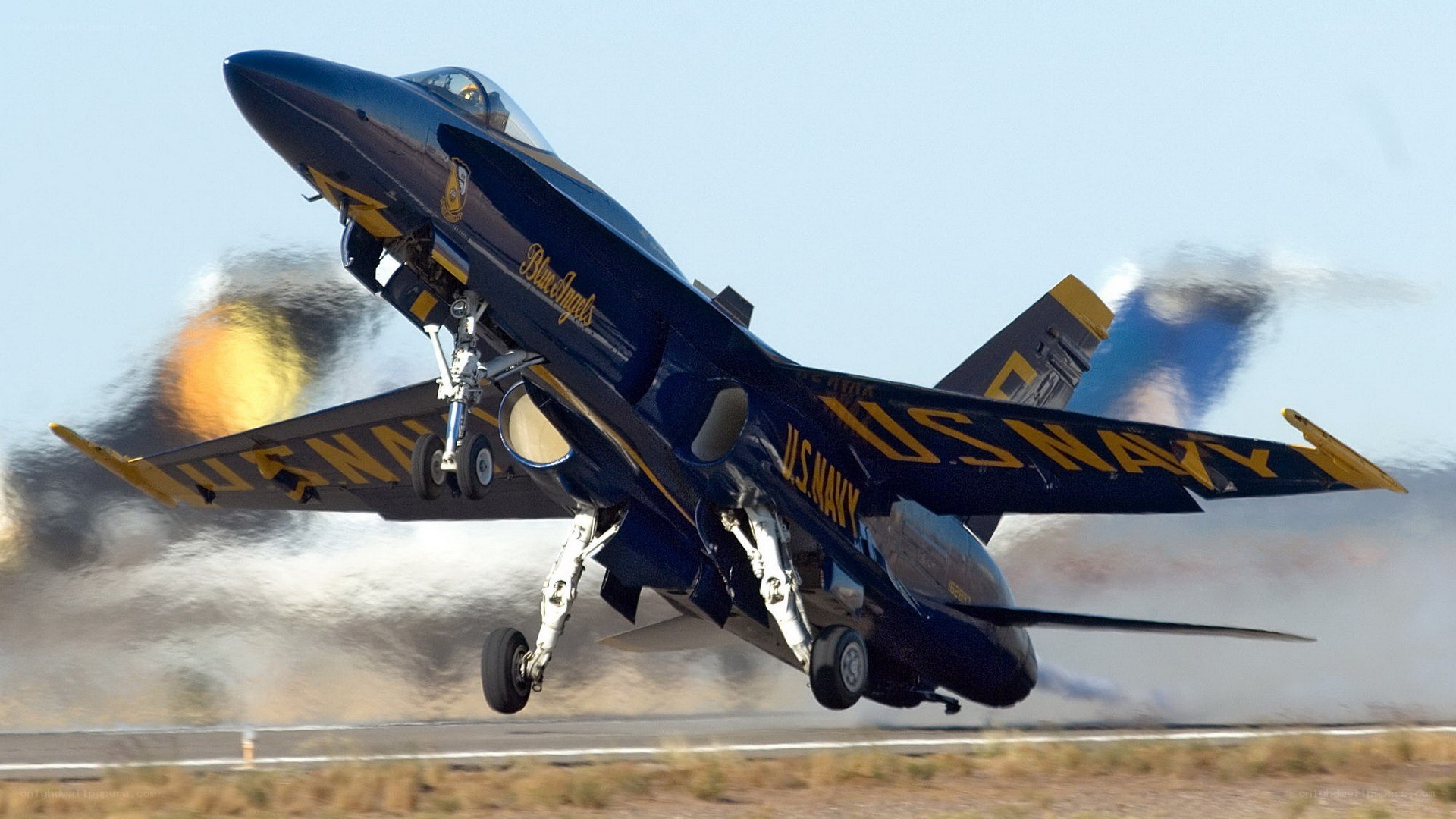 Blue Angels jet taking off