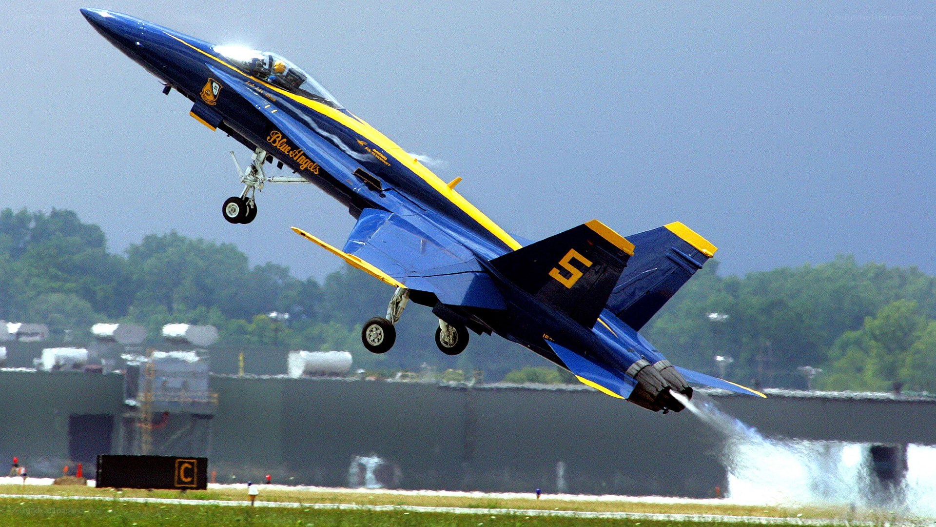 Blue Angels jet taking off