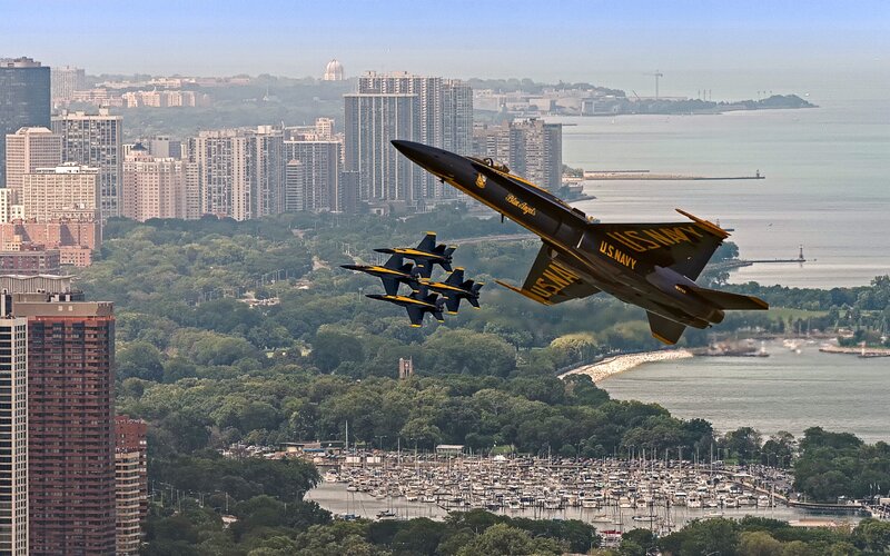 Blue Angels Jets Flying — Dramatic