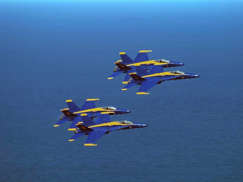 Blue Angels jets in formation