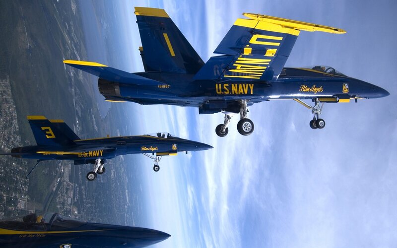 Blue Angels jets in formation