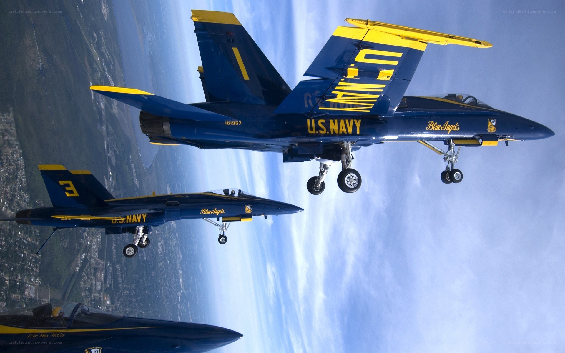 Blue Angels jets in formation