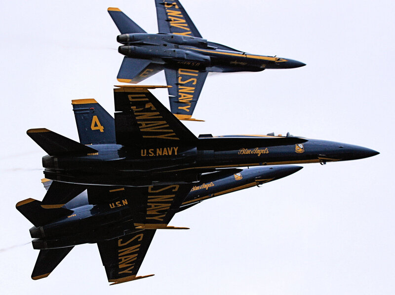 Blue Angels jets in formation