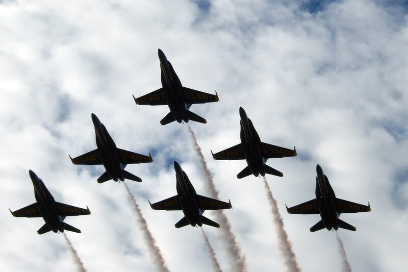 Blue Angels Jets in Formation — Dramatic