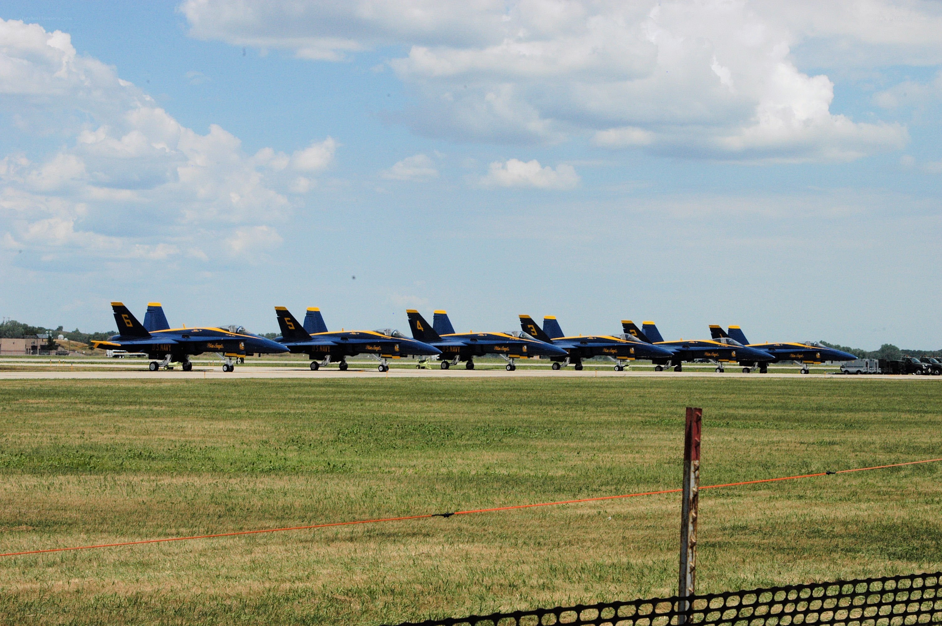 Blue Angels jets on airfield