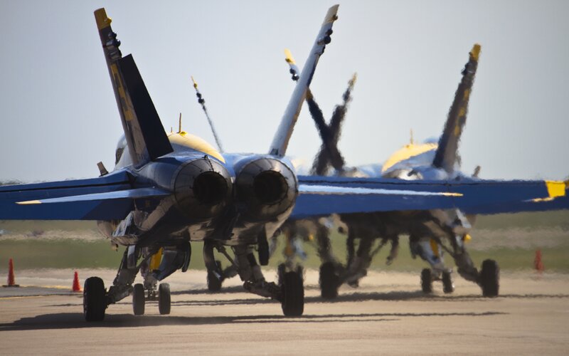 Blue Angels Jets on Runway — Calm