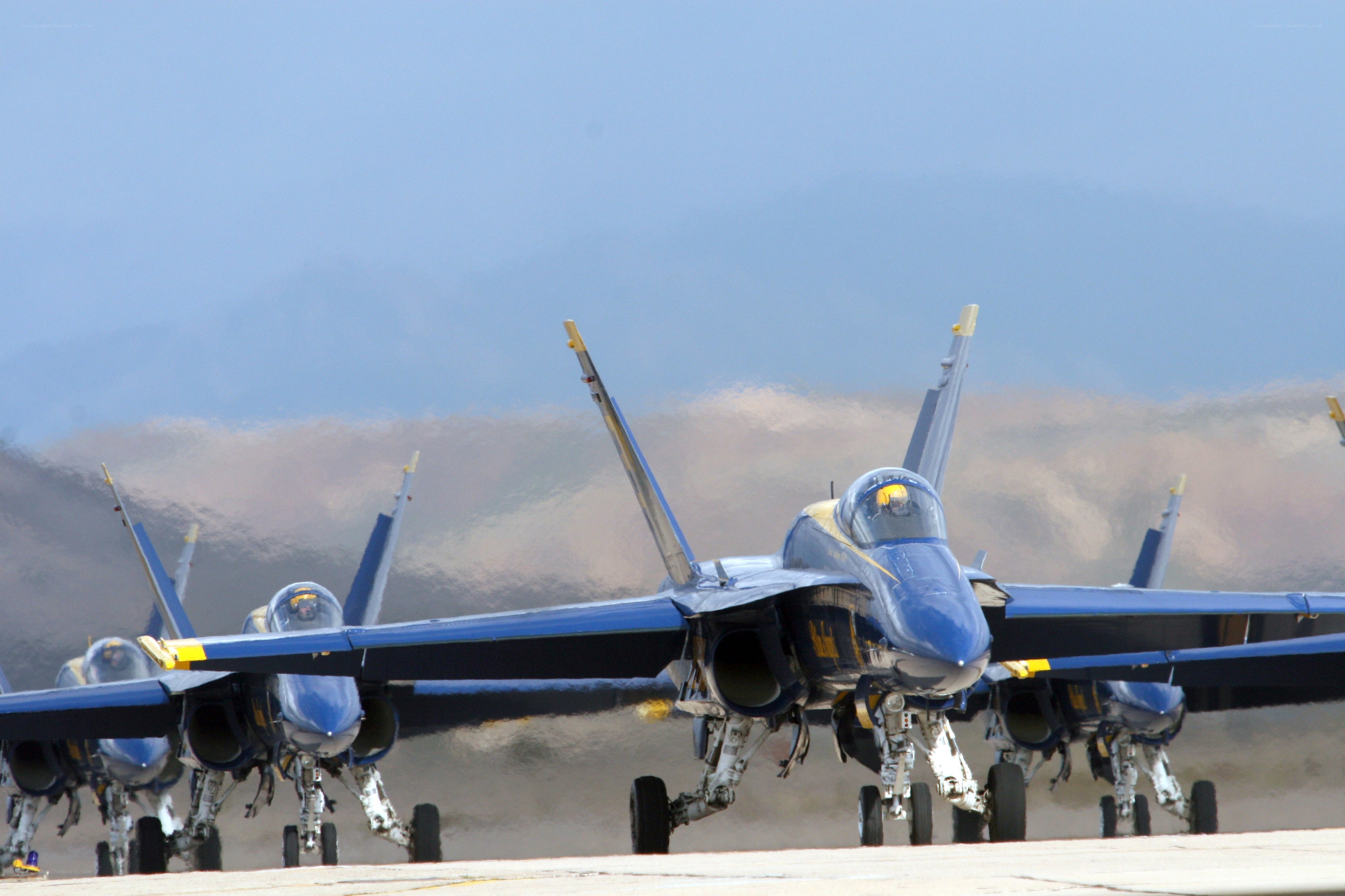 Blue Angels jets on runway