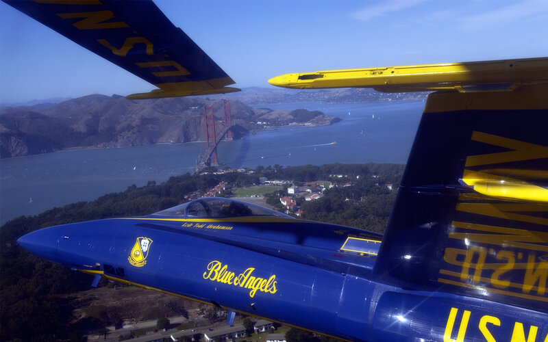 Blue Angels over Golden Gate Bridge