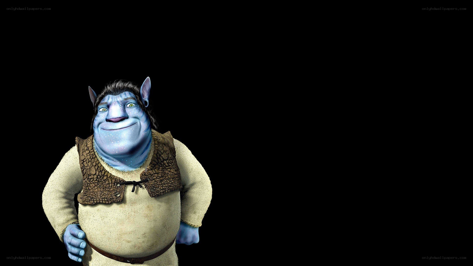 blue animated character portrait