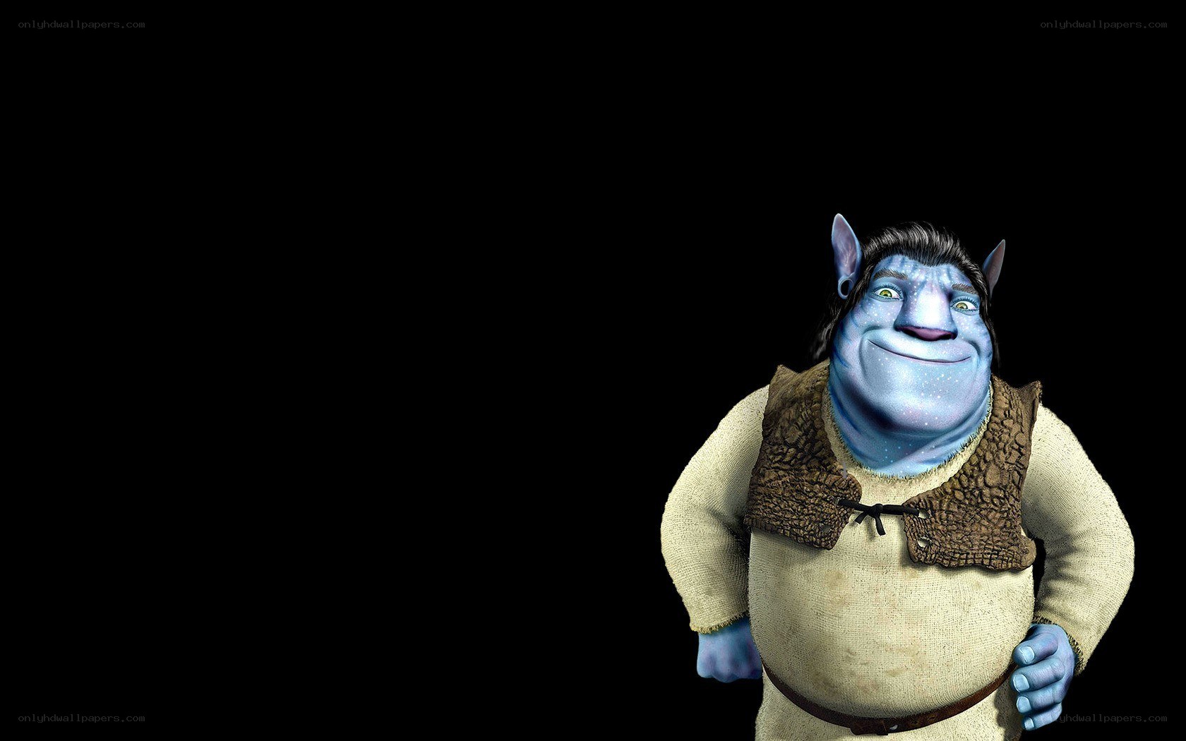 blue animated character portrait