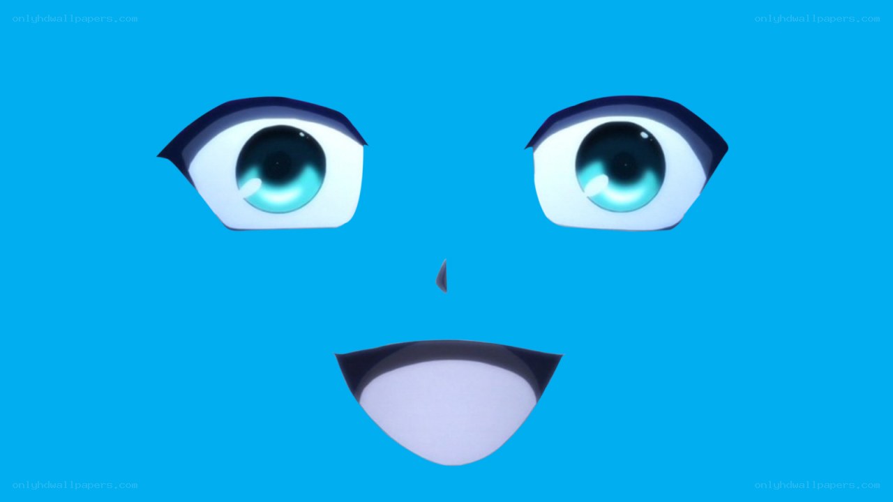 blue animated face