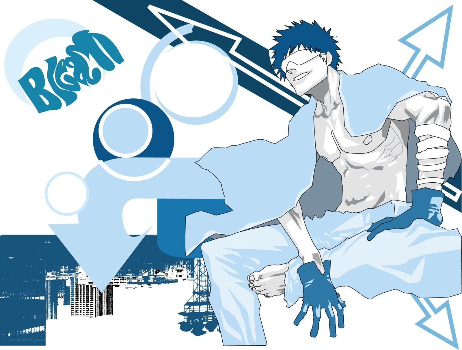 Blue anime character illustration