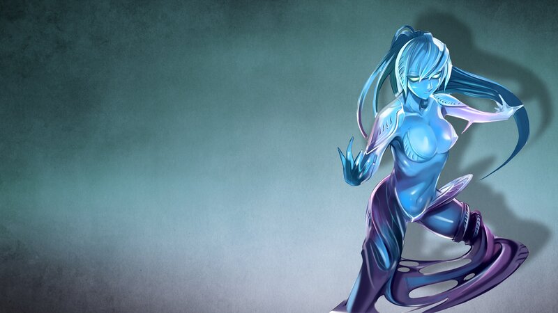 blue anime character in dynamic pose