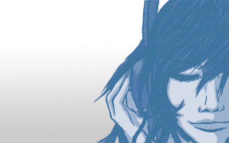 blue anime character portrait