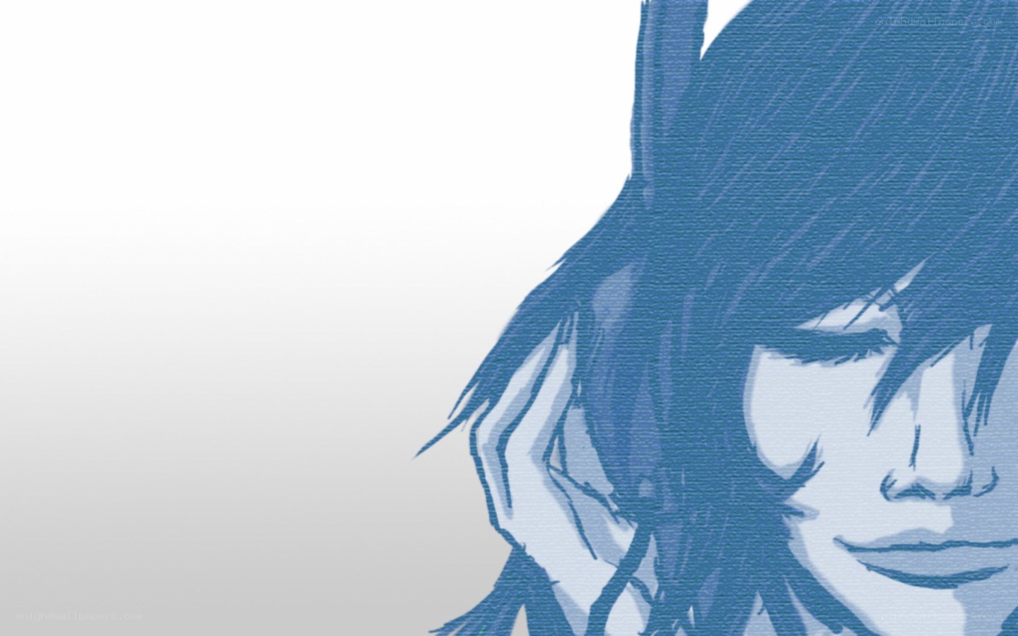 blue anime character portrait