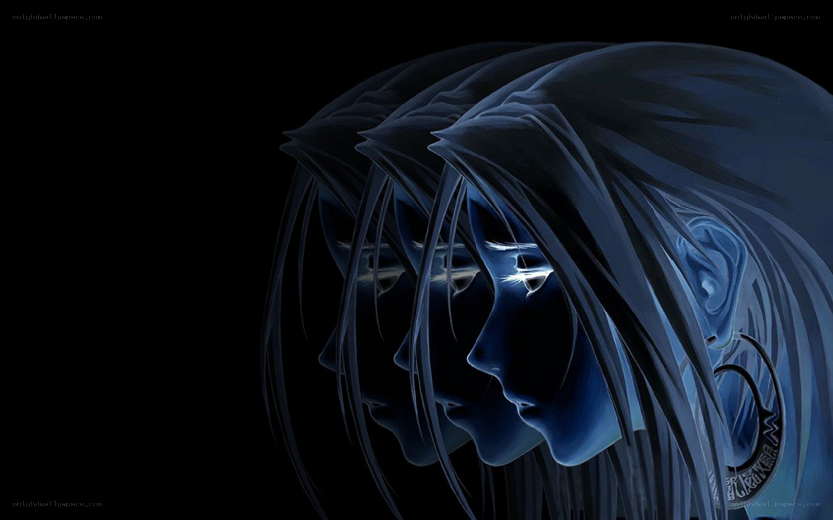 blue anime character profile