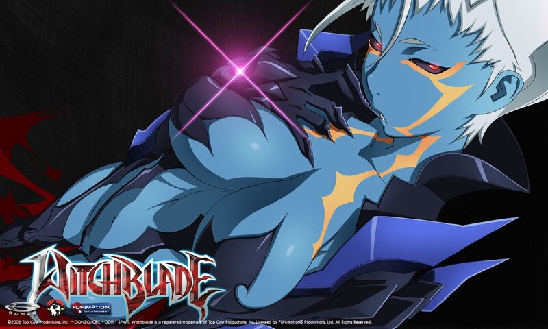 Blue anime character with glowing eyes