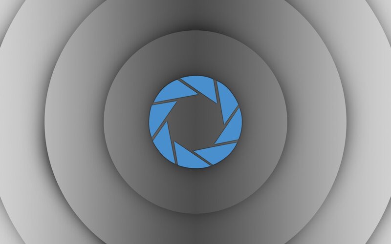 blue aperture in concentric circles