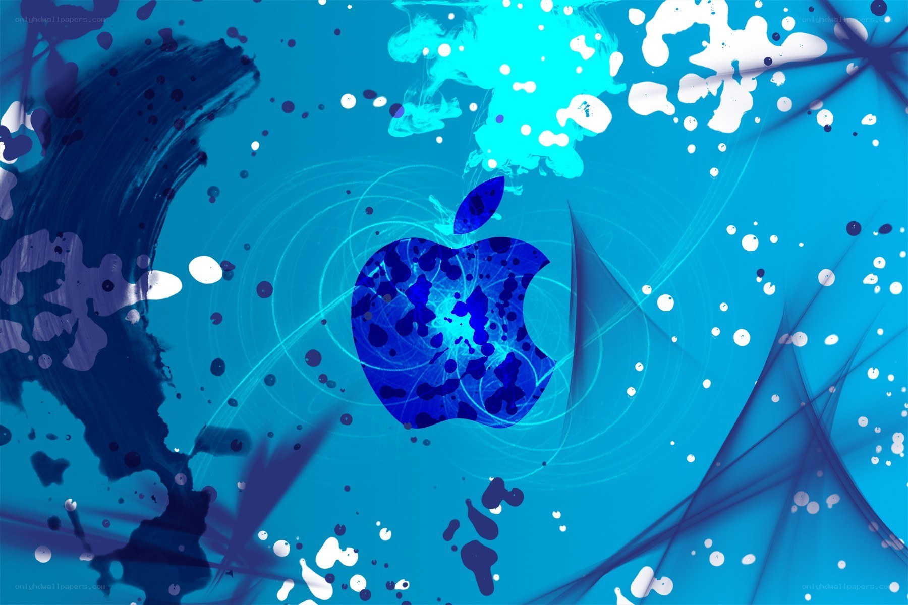 blue apple logo abstract art