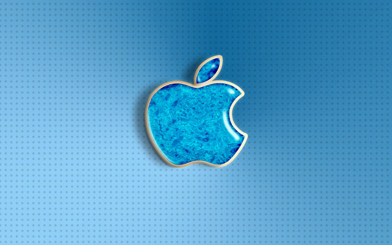 Blue Apple Logo — Calm, Digital Art