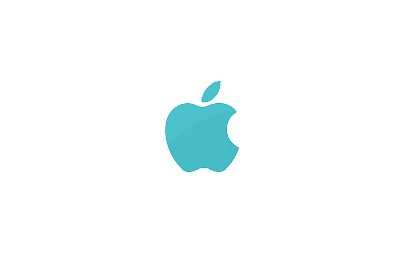 Blue Apple Logo — Cyan