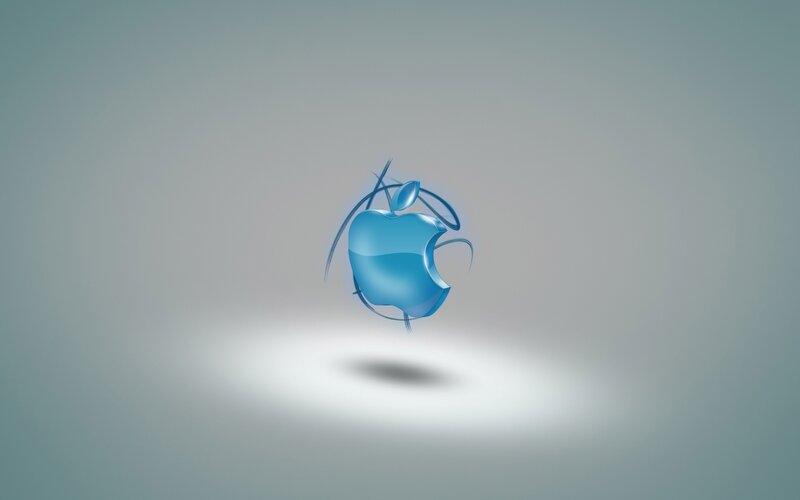 blue apple logo design