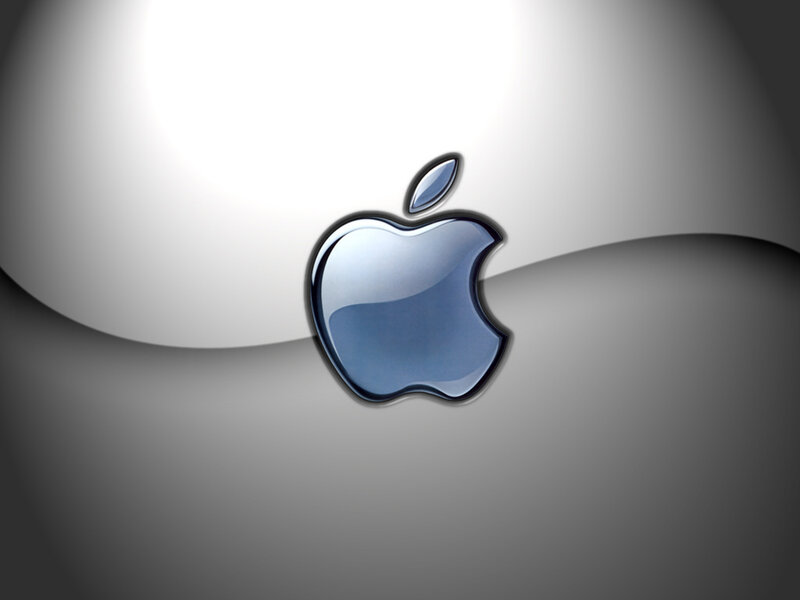 Blue Apple Logo — Gray, 3d Render
