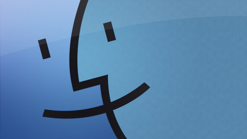 Blue Apple Logo — Minimalist, Vector Art
