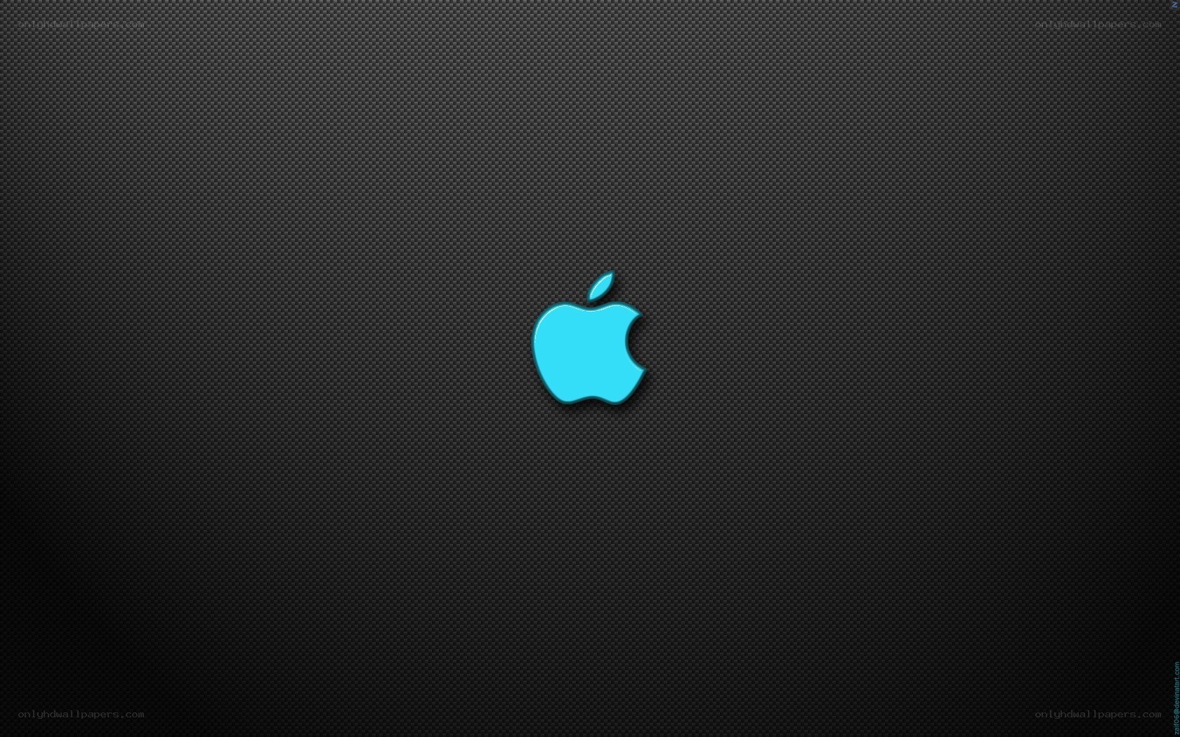 blue apple logo on black