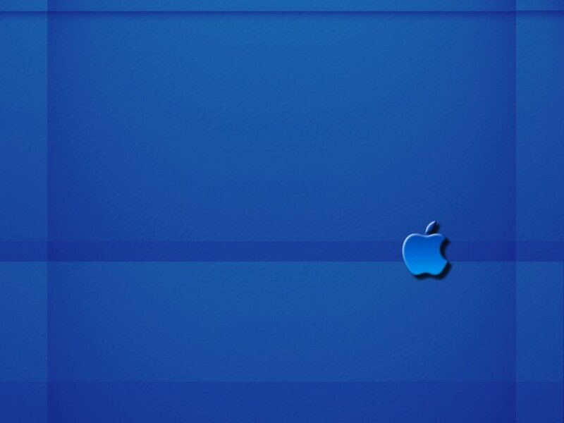 Blue Apple logo on blue background