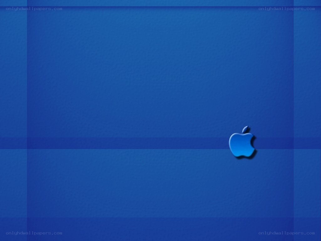 Blue Apple logo on blue background