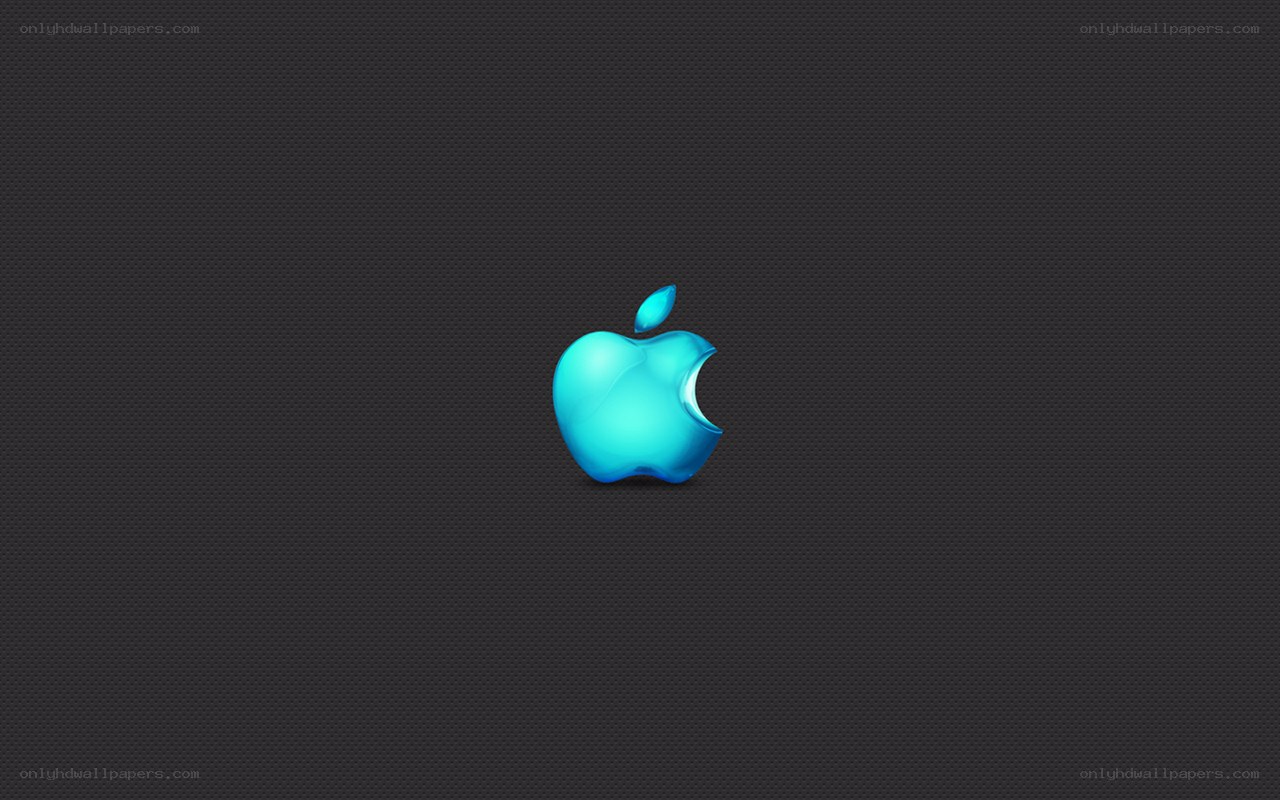blue apple logo on dark background