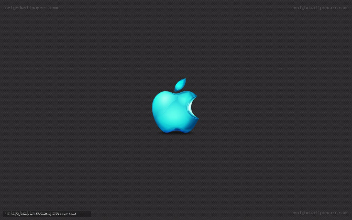 blue apple logo on dark background