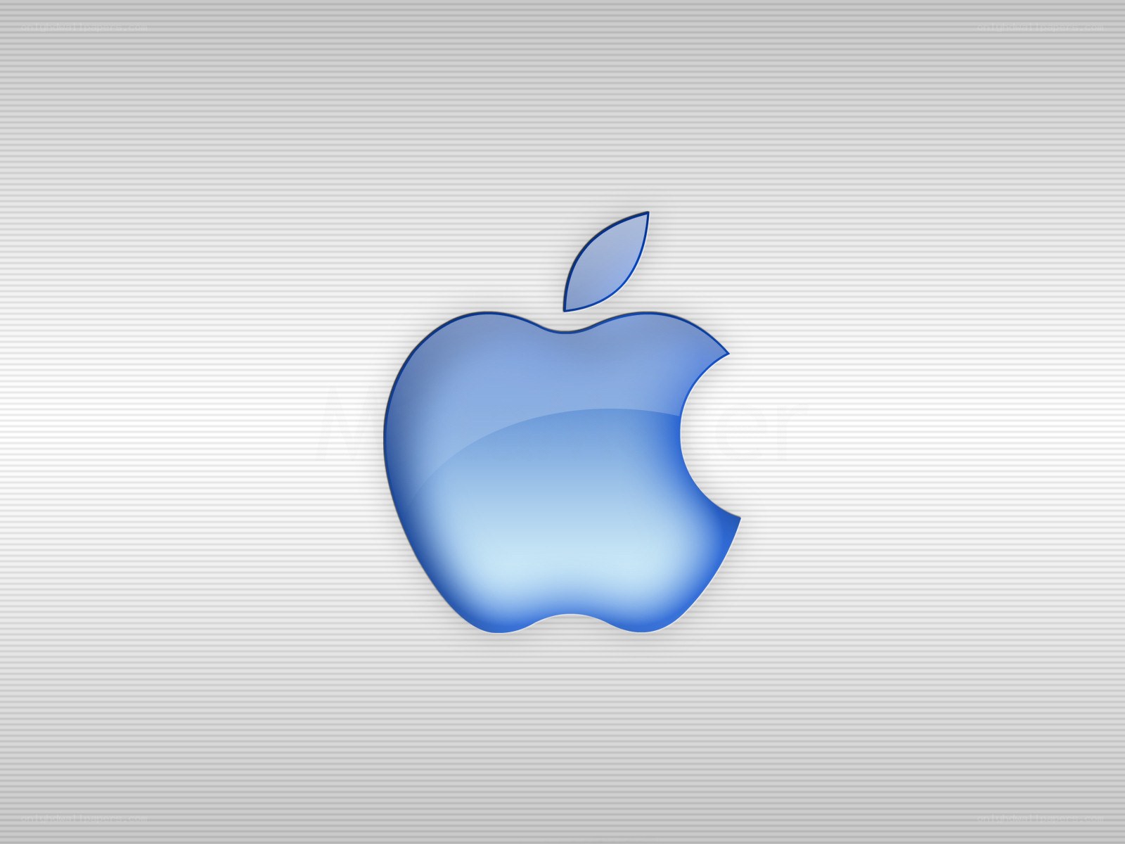blue apple logo on gray