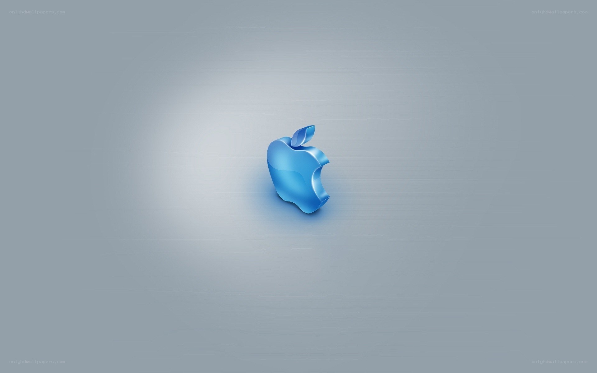 blue apple logo on gray