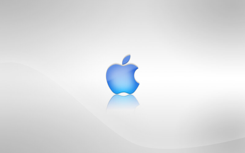 blue apple logo on white