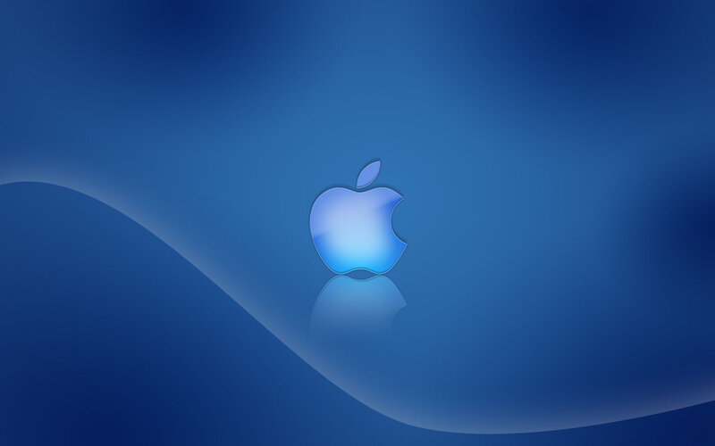 Blue Apple Logo — Serene, Digital Art
