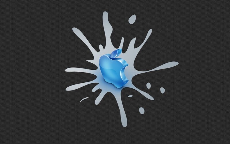 Blue Apple Logo Splash — Dynamic
